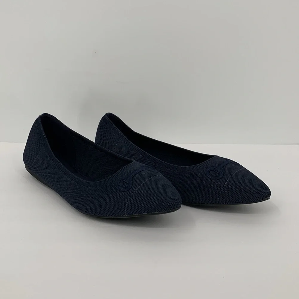 Market & Spruce Keeley stretch ballet flat shoe horse bit navy blue new 6